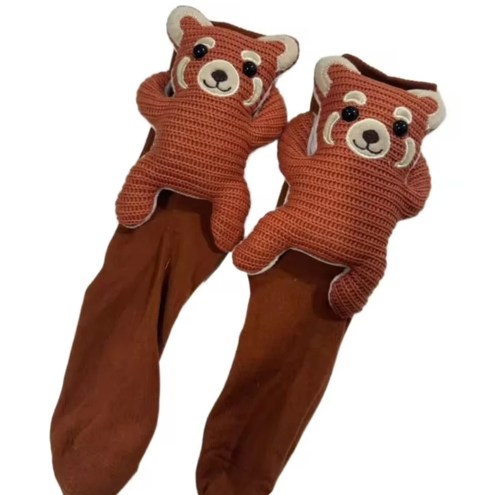 Adorable 3D Knit Fox Socks One Size Womens‎ Or Older Kids V26